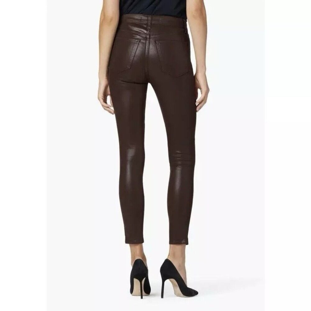 JOE'S JEANS Charlie High Rise Skinny Ankle Coated Jeans Size 26 Dark Brown - Picture 4 of 12